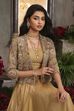Gold Toned Art Silk Solid Lehenga Set With Jacket image number 1