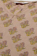Dusky Peach Straight Cotton Three Piece Printed Sleepwear Set image number 1