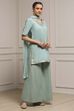 Light Green Cotton Straight Dyed Suit Set image number 5