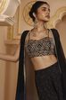 Black Viscose Georgette Bandhani Printed Fusion Set image number 9