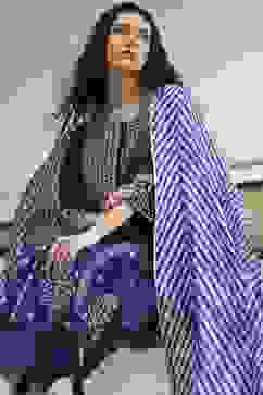 Blue Dyed Printed Straight Suit Set image number 0