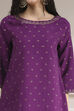 Purple Polyseter Blend Straight Printed Fusion Set image number 1