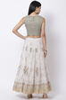 Olive And Ivory Poly Cotton Lehenga Set image number 4