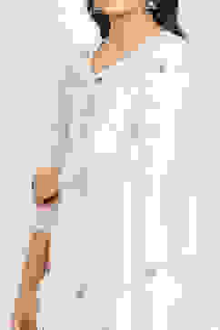 White Silk Blend Unstitched Suit Set image number 2