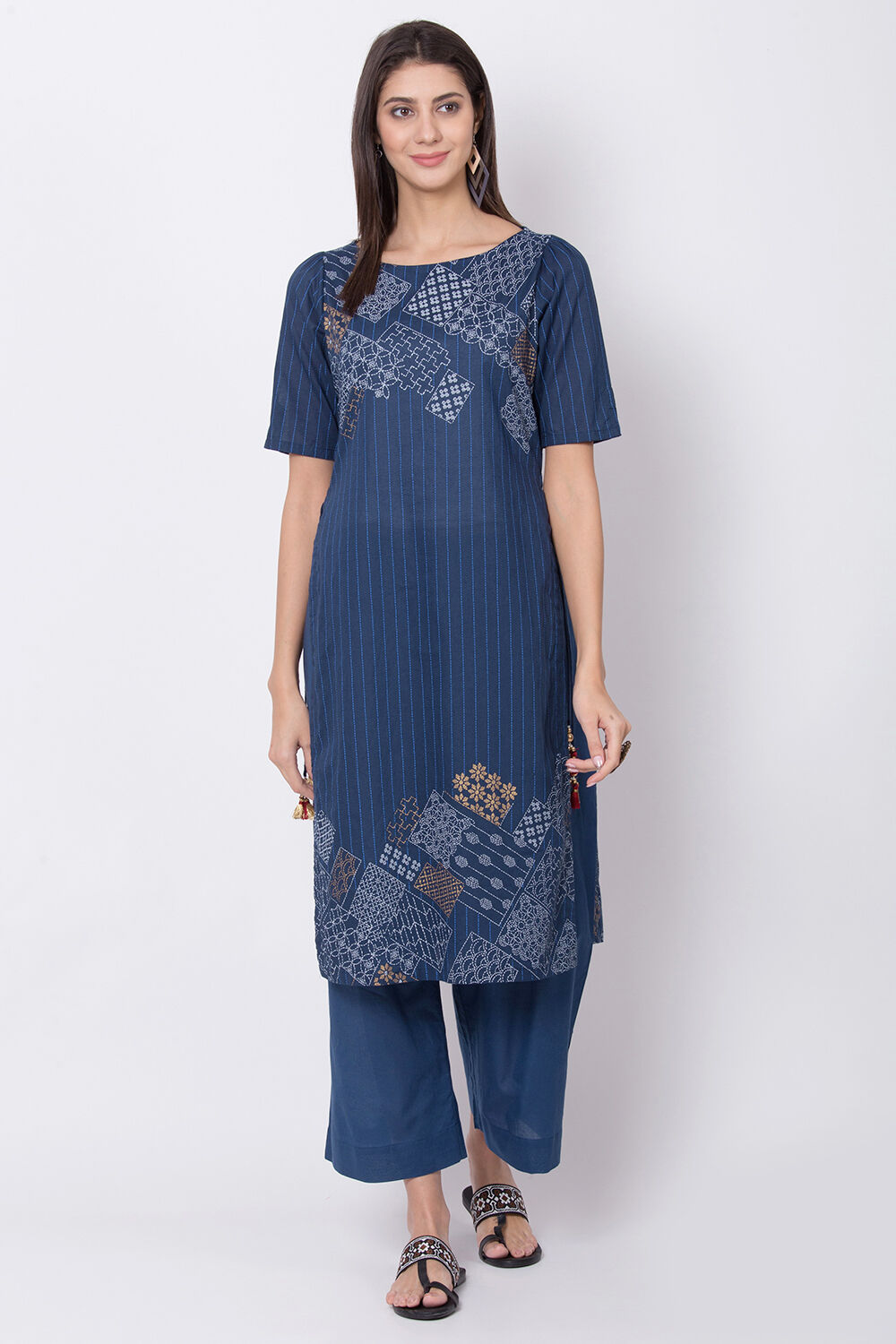Indigo Straight Kurta image number 0