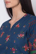 Navy Blue Cotton Straight Kurta Churidar Suit Set image number 1