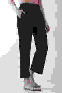 Black Solid Wide Leg Pants image number 3