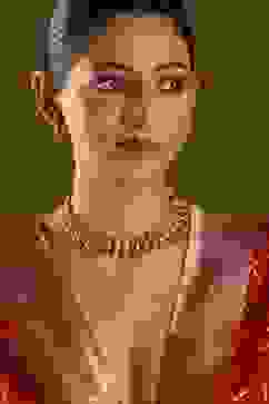 Gold Brass Necklace Set image number 3