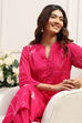 Red Chinon A-Line Suit Set image number 8