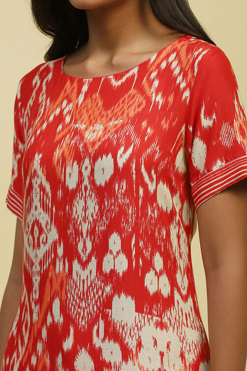 Blue Printed Straight Kurta Set image number 1