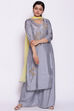 Blue Chanderi Unstitched Suit Set image number 0