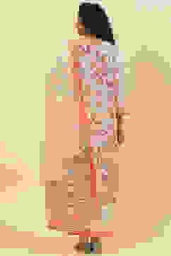 Peach Cotton Straight Kurta Palazzo Suit Set image number 4