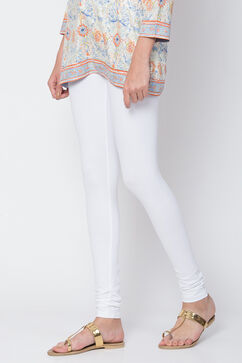 White Cotton Solid Churidar image number 2