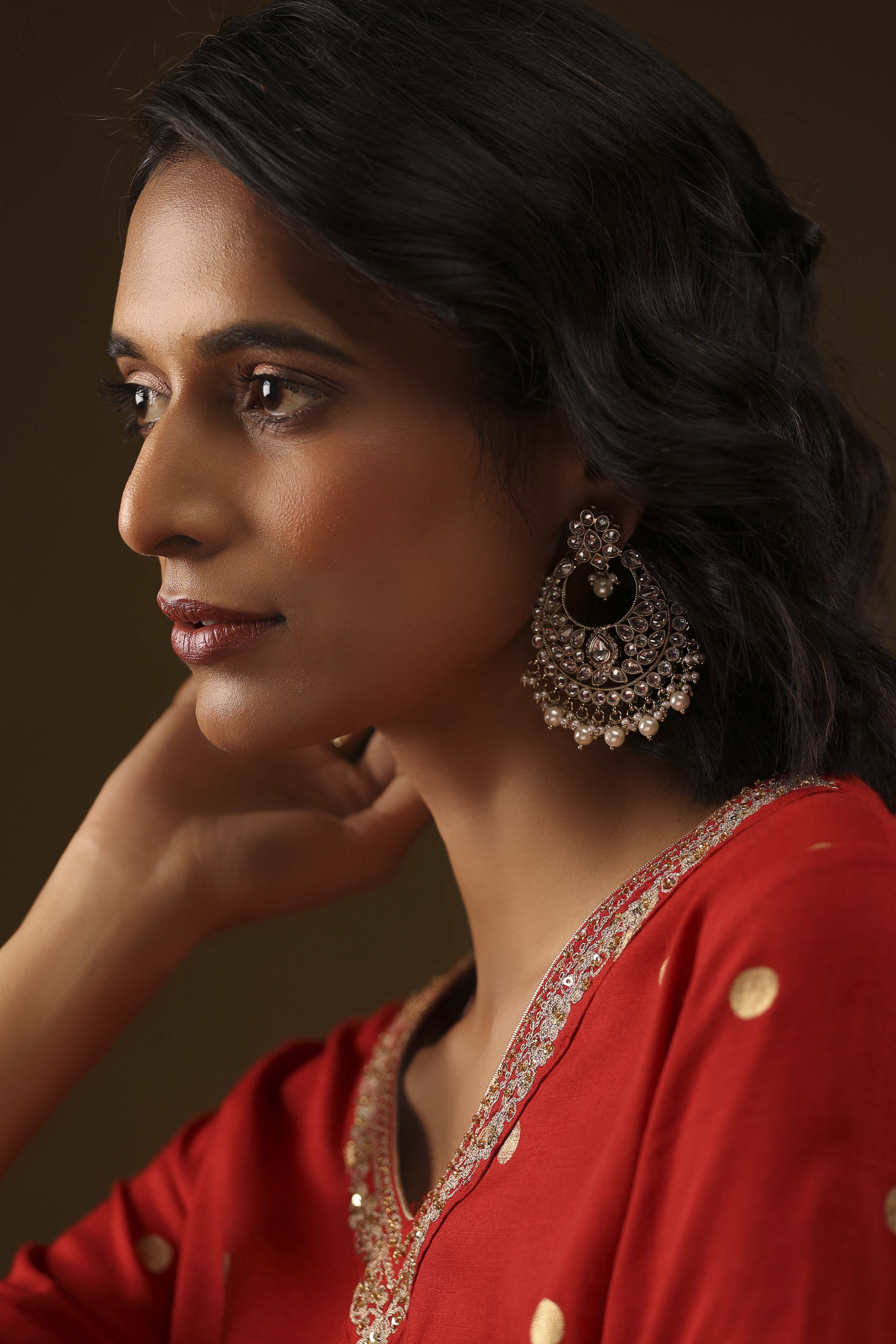 White Brass Chaandbali image number 3