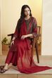 Rust Viscose Blend Straight Suit Set
