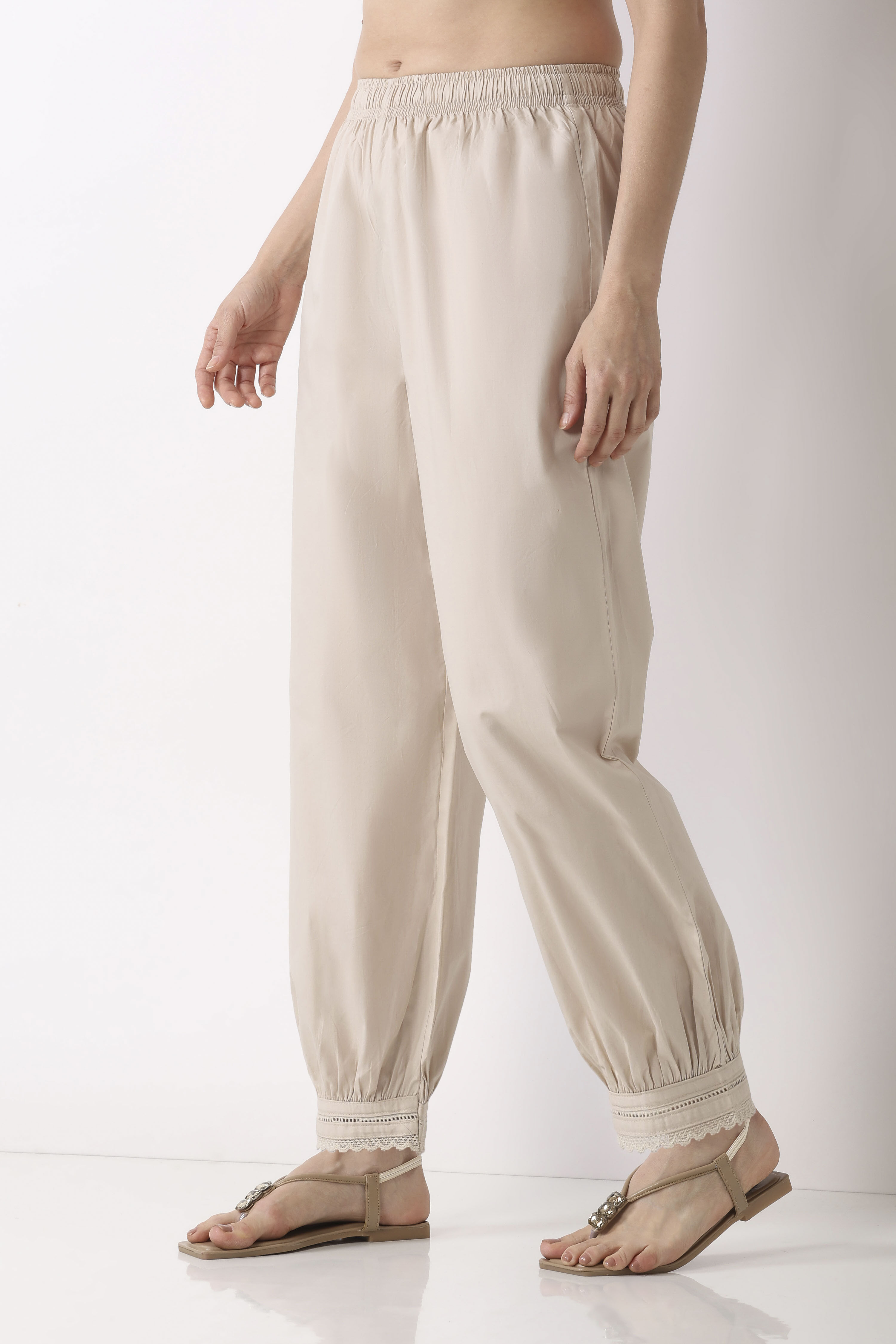 Light Beige Cotton Salwar Pants image number 2