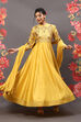 Mustard Cotton Blend Anarkali Kurta Suit Set image number 7