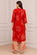 Red Viscose Rayon Printed Straight Suit Set image number 5