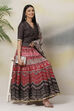 Red Straight Art Silk Skirts image number 5