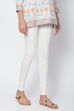 White Cotton Blend Dyed Churidar image number 2