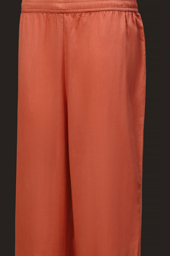 Orange Chanderi Embroidered Straight Suit Set image number 7