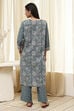 Green Cotton Printed Straight Suit Set image number 4