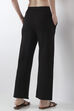 Black Viscose Blend Loose Pants image number 5
