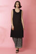 Black And Off White Viscose Printed Kurta image number 2