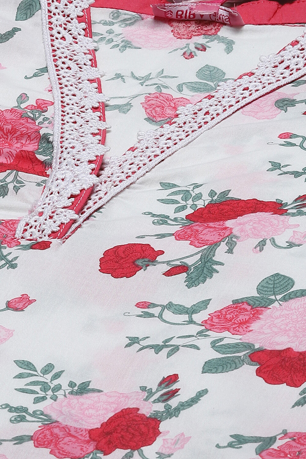 White Cotton Floral Printed Kurta and Palazzo Suit Set image number 1