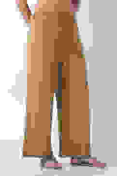 Beige Viscose Rayon Straight Palazzos image number 3