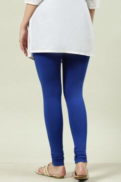 Royal Blue Cotton Lycra Churidar image number 4