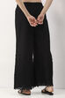 Black Cotton Flared Palazzo image number 5