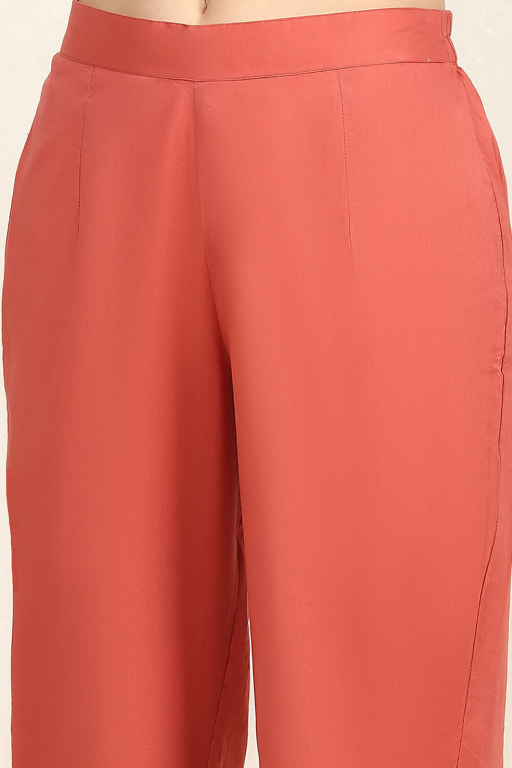 Rust Linen Digital Print Unstitched Suit Set image number 3