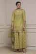 Green Cotton Printed Sharara Suit Set image number 0