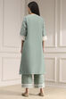 Nude-Toned Chanderi Straight Suit Set image number 4