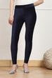 Burgundy Cotton Solid Jeggings image number 4