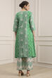 Green Cotton A-Line Printed Suit Set image number 2
