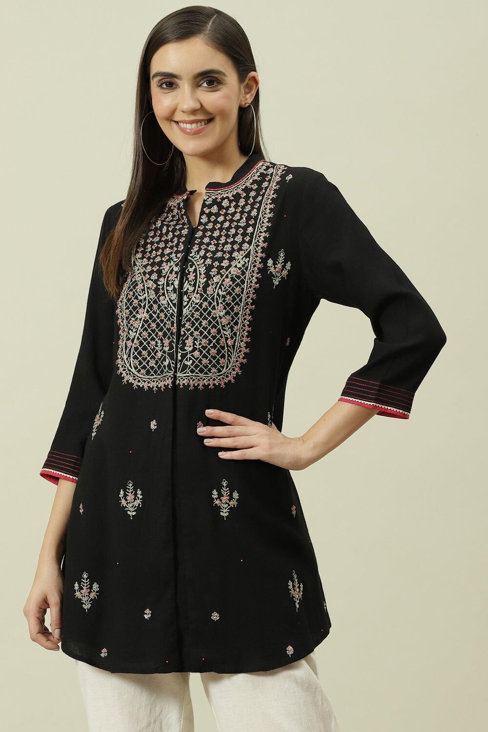 Mint Green Rayon Straight Solid Kurti image number 0
