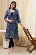 Indigo Poly Mettalic Front Open Yarndyed Shrug image number 0