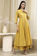 Lavender Cotton Layered Anarkali Dress image number 4