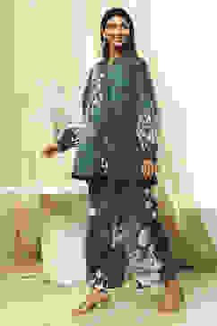 Green Cotton Floral Printed Co-ord Set image number 3