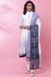 White and Blue Cotton Anarkali Kurta Churidar Suit Set image number 0