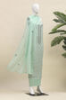 Blue Cotton Unstitched Suit Set image number 4
