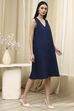 Blue Georgette Printed Asymmetric Dress image number 7