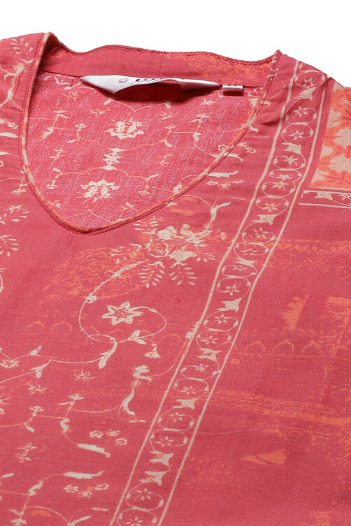 Indigo Cotton Printed Short Kurti image number 1