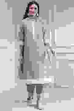 Sap Green Chanderi Straight Suit Set image number 6