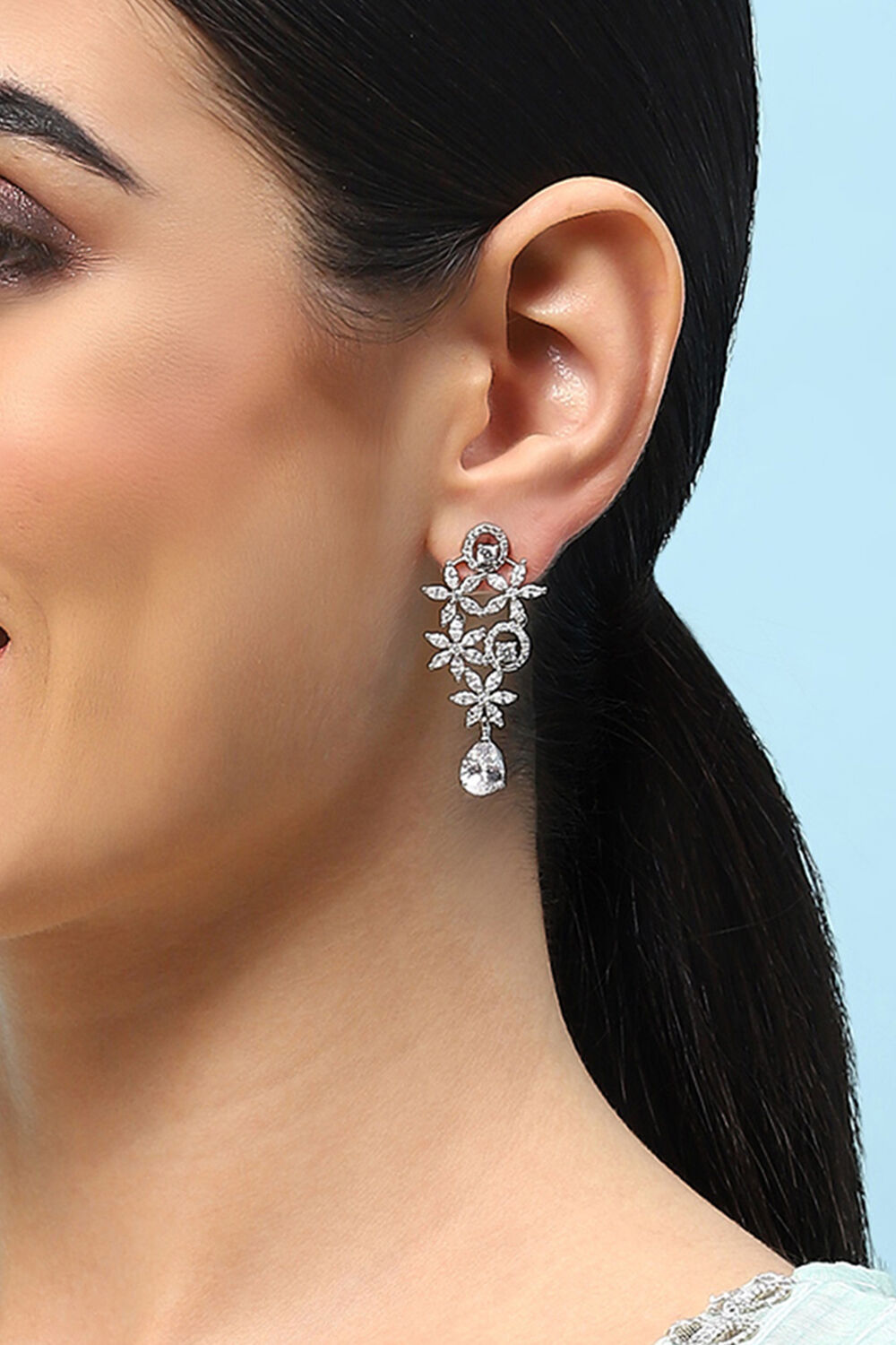 White Brass Earrings image number 1