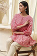 Coral Cotton Pleated Short Kurta image number 6