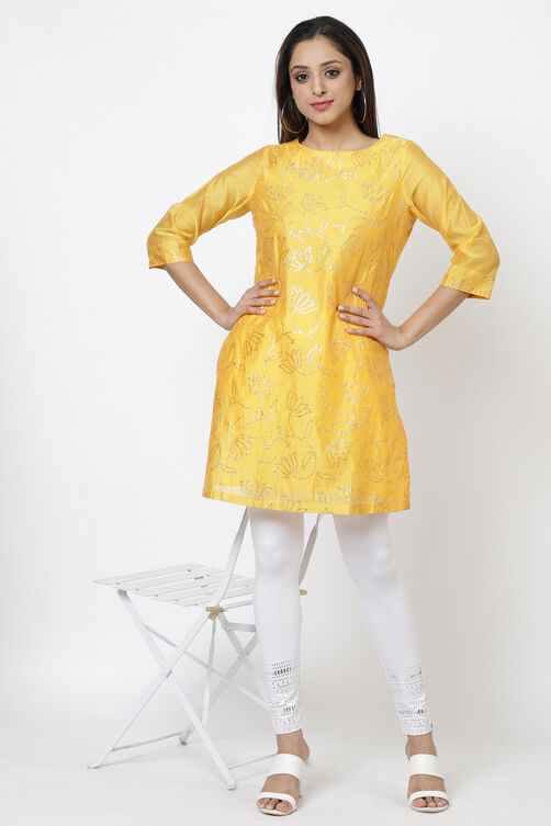 Blue Art Silk Short Yarndyed Kurti image number 4