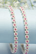 White Pink Metal & Beads Kids Bangles image number 1